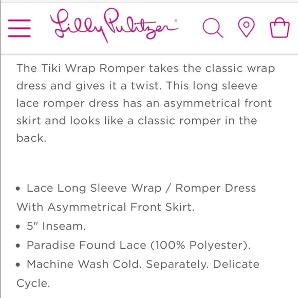 Lilly Pulitzer NWT | Lace Tiki Wrap Romper Dress - Picture 15 of 15